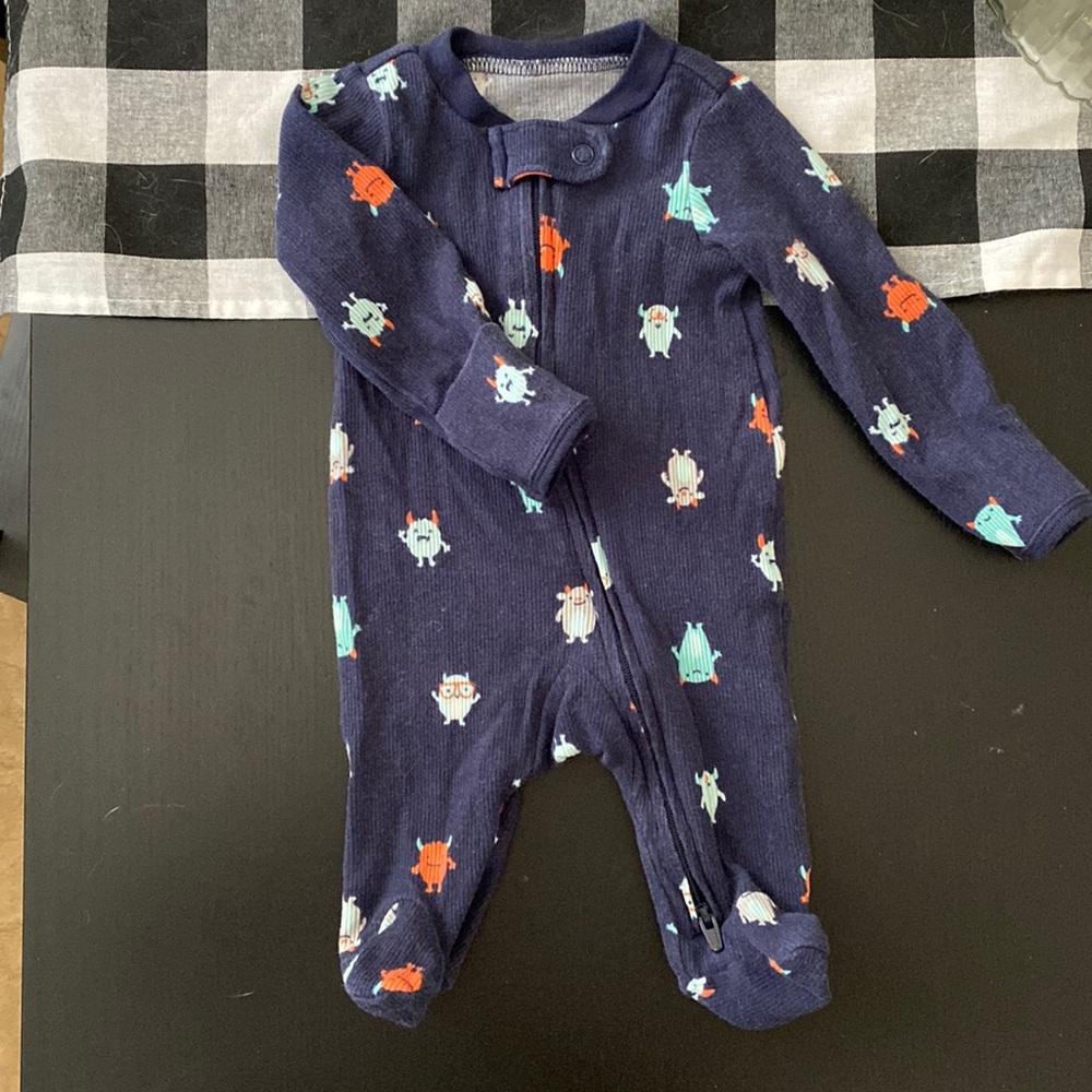 Carters Monster 2-way zip cotton sleep & play